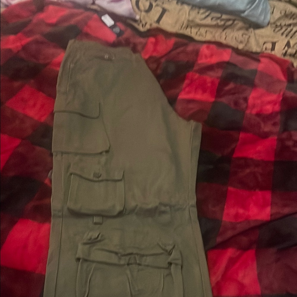 Fashion Nova Green Cargo Pants Utility Design